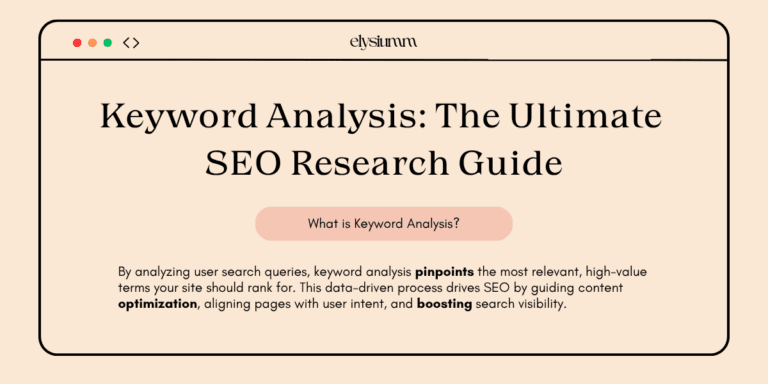 An article titled "Keyword Analysis: The Ultimate SEO Research Guide," explaining keyword analysis for improving SEO strategies.