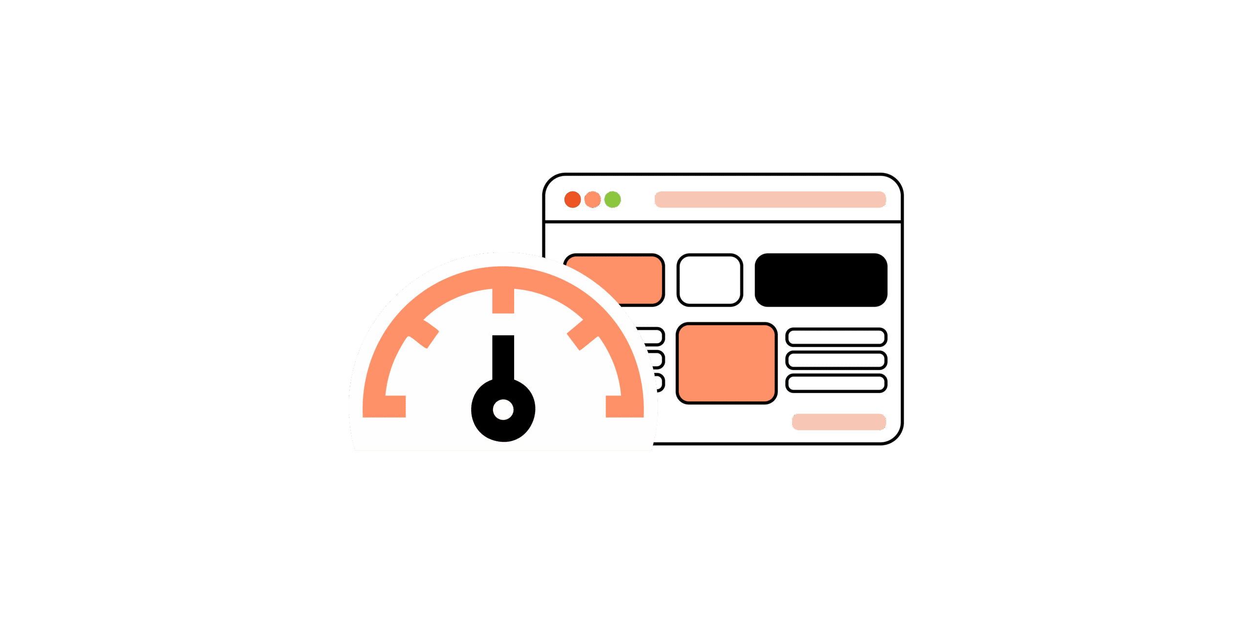 Abstract graphic indicates site speed and user-friendliness