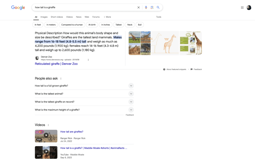 featured snippets