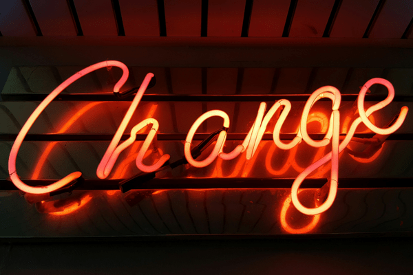 change is good, change is constant neon sign